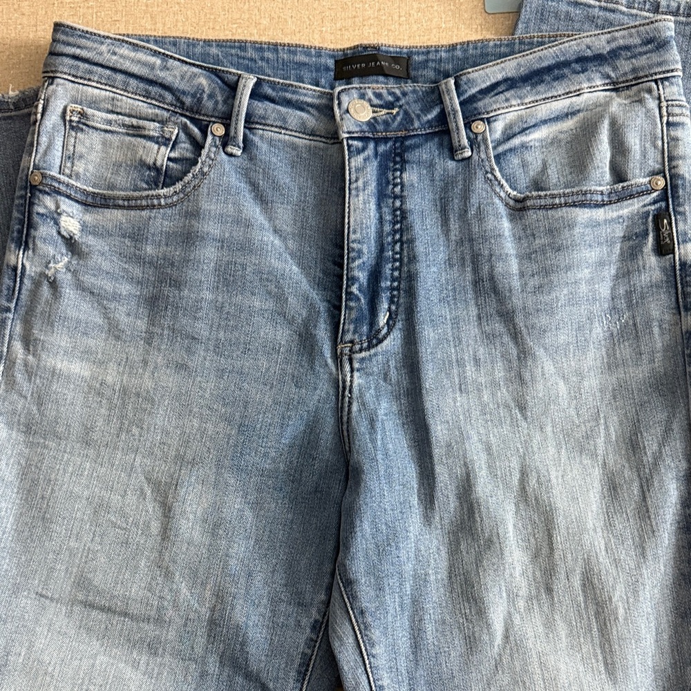 Silver Jeans Medium Blue Straight Leg Women Jeans